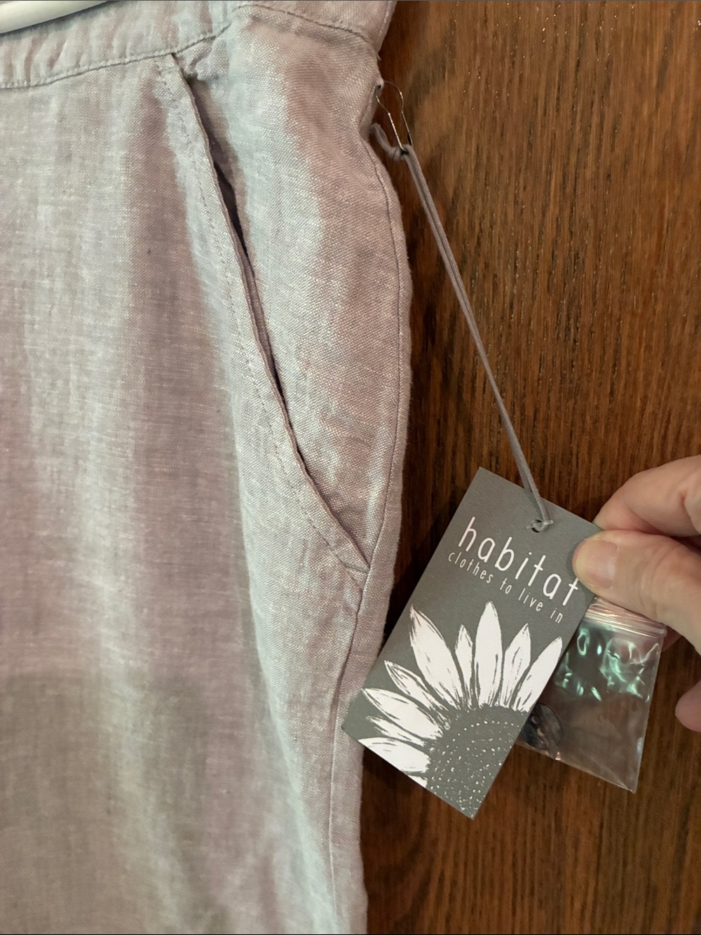 Habitat Light Gray (called gull) Linen-Blend Cropped Pants